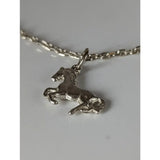 Silver steed horse on a chain delicate bracelet featuring a detailed horse charm in sterling silver