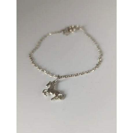 Silver Steed Horse on a Chain Delicate Bracelet Bracelets