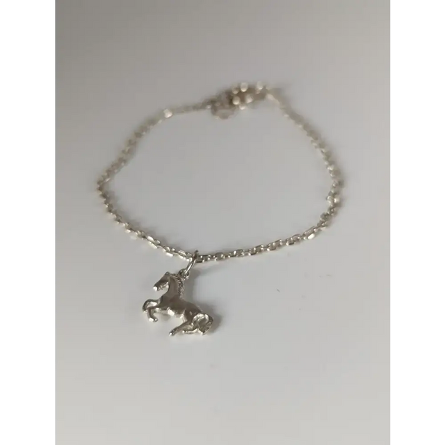 Silver Steed Horse on a Chain Delicate Bracelet Bracelets