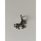Silver steed horse silver pendant featuring a detailed sculpted silver horse charm with a loop for equestrian jewelry use
