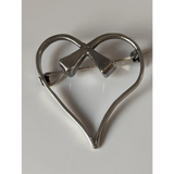 Silver Steed Horse Shoe Nail Heart Brooch / Stock Tie Pin Brooches