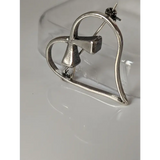 Silver Steed Horse Shoe Nail Heart Brooch / Stock Tie Pin Brooches