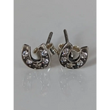 Silver Steed Horse Shoe Zirconnia Stud Earrings Earrings