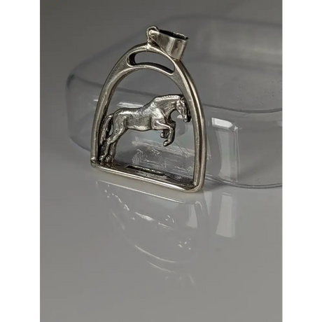 Silver Steed Horse with a Stirrup Silver Pendant Pendant