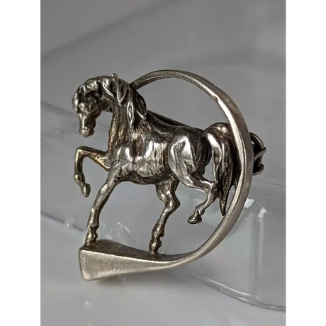 Silver Steed Horse Within Hoofnail Silver Brooch / Stock Tie Pin Brooches