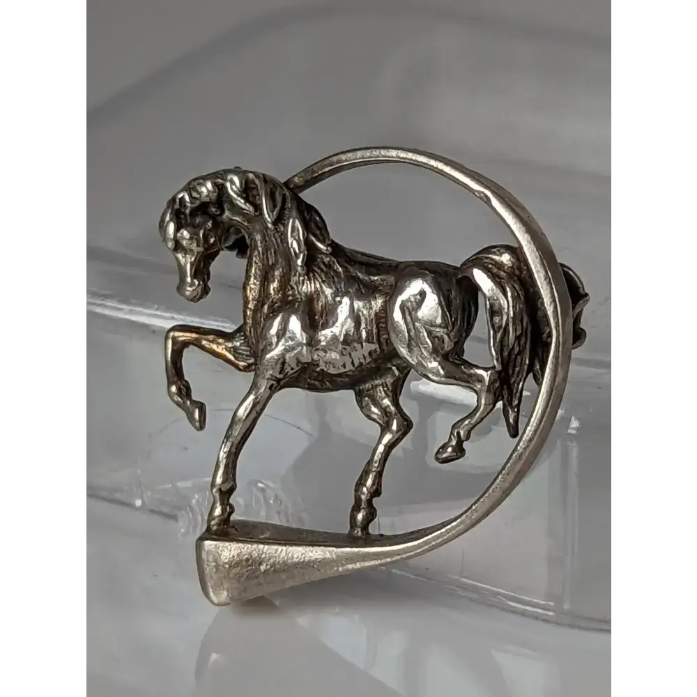 Silver Steed Horse Within Hoofnail Silver Brooch / Stock Tie Pin Brooches