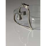 Silver Steed Horseshoe Nail, Hoof Nail Heart Silver Pendant Pendant