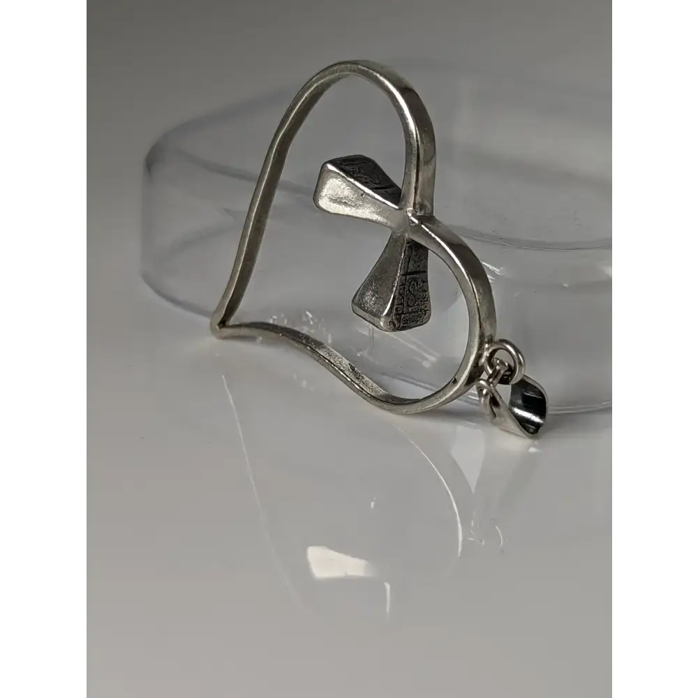 Silver Steed Horseshoe Nail, Hoof Nail Heart Silver Pendant Pendant