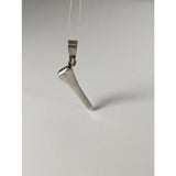 Silver pendant shaped like an axe with polished finish and engraved details from the silver steed horseshoe nail collection