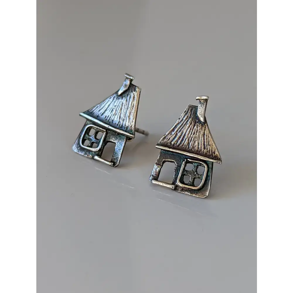 Silver Steed House Stud Earrings Earrings