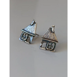 Silver Steed House Stud Earrings Earrings