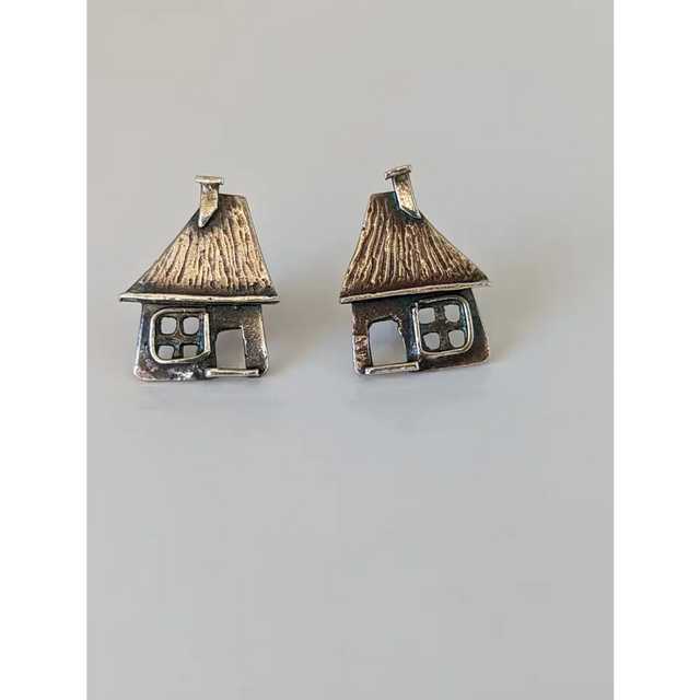Silver Steed House Stud Earrings Earrings
