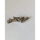 Silver steed ice hockey silver pendant showing a silver metal reclining figure holding an instrument for sports fans
