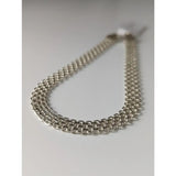Silver steed interlink silver bracelet with polished silver-toned multi-strand interlink chain design