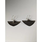 Silver steed isosceles dropped earrings in silver tone with a matte finish and subtle textured detail