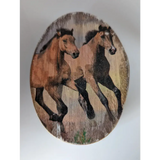 Silver Steed Jewellery Oval Boxes Two Dun Horses Miscellaneous