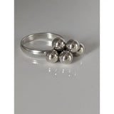 Silver steed jiggly balls silver ring with a cluster of polished spherical beads in shiny silver finish