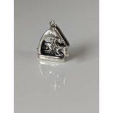 Silver Steed Jump Over a Stirrup, Stirrup & Jockey Silver Pendant Right Pendant