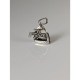 Silver Steed Jump Over a Stirrup, Stirrup & Jockey Silver Pendant Right Pendant