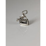 Silver steed jump jockey silver pendant with polished finish and intricate stirrup jockey equestrian design
