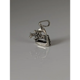 Silver Steed Jump Over a Stirrup, Stirrup & Jockey Silver Pendant Right Pendant