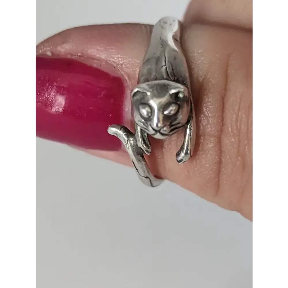 Silver Steed Jumping Cat Silver Ring R Rings