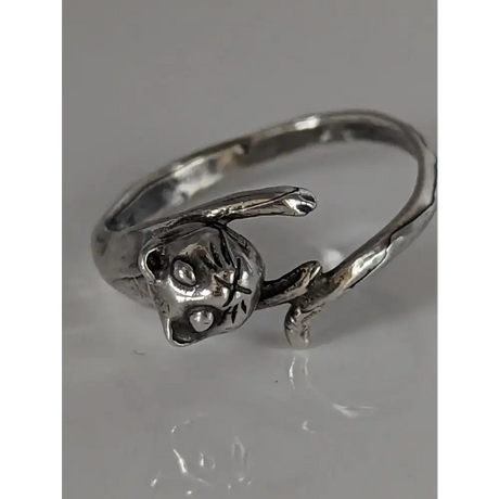 Silver Steed Jumping Cat Silver Ring R Rings