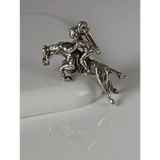 Silver Steed Jumping Jockey Silver Pendant Pendant