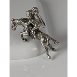 Silver Steed Jumping Jockey Silver Pendant Pendant