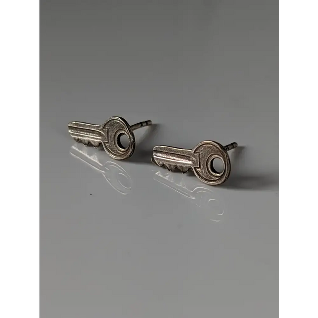 Silver Steed Key Stud Earrings Earrings