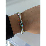 Silver steed large snaffle bracelet with sleek open-link design in polished sterling silver