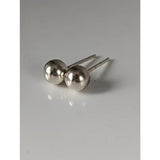 Silver steed large sterling silver ball stud earrings with smooth polished spherical heads and slender posts
