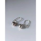 Silver steed large silver balls dropped earrings with simple hook clasps in equestrian style