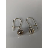 Silver steed large silver balls dropped earrings with simple hook clasps in equestrian style