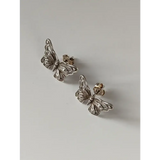 Silver Steed Large Butterfly Stud Earrings Earrings