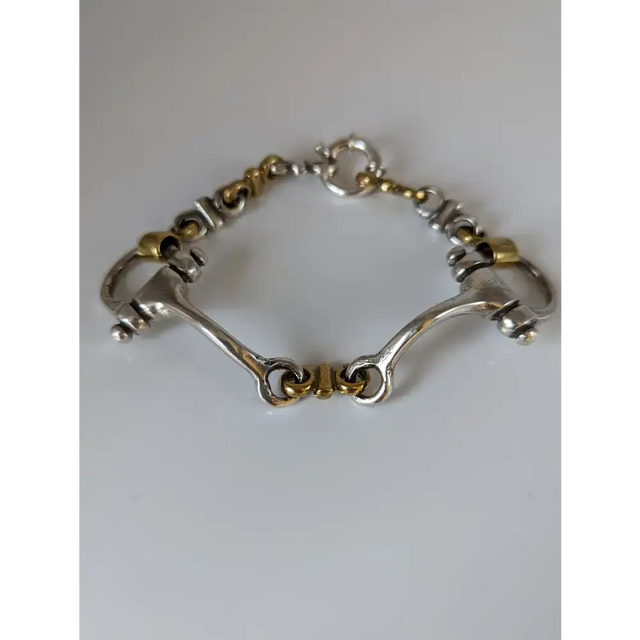 Silver Steed Large Two Tone Silver French Link Snaffle Bracelet Bracelets