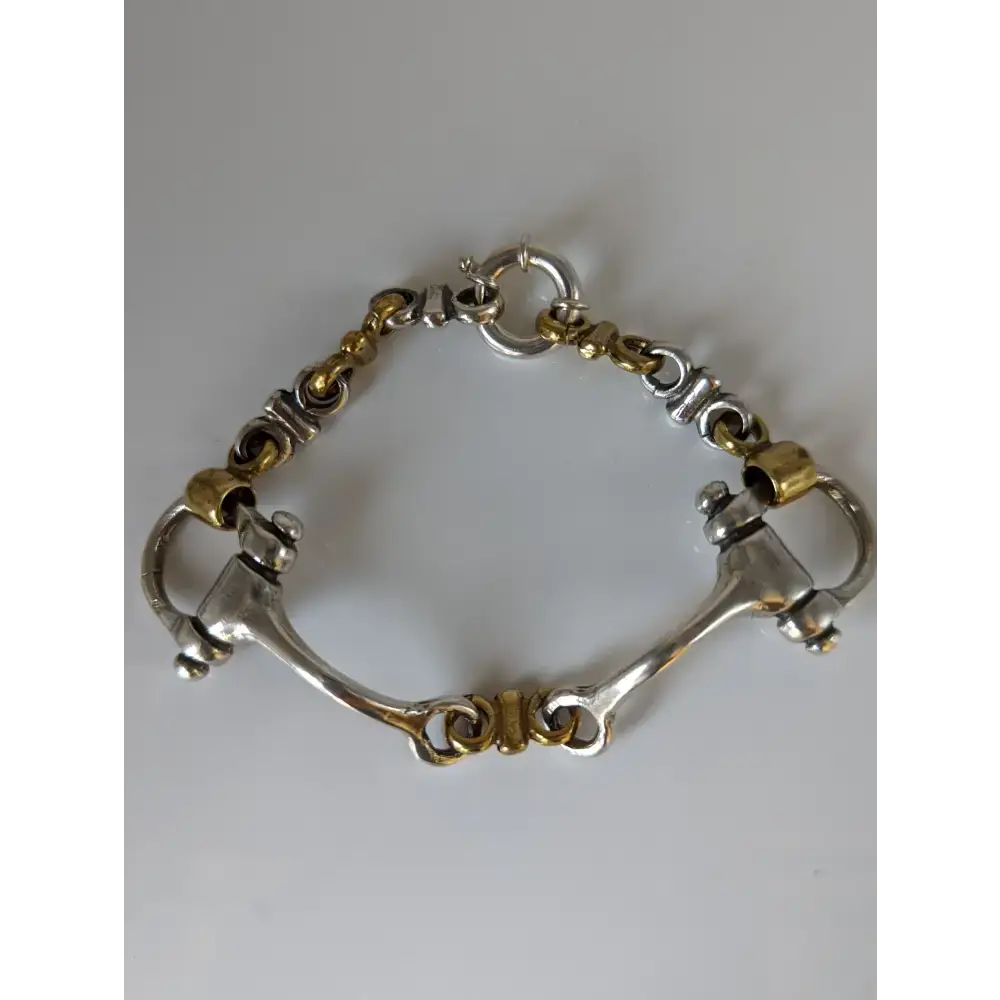 Silver Steed Large Two Tone Silver French Link Snaffle Bracelet Bracelets