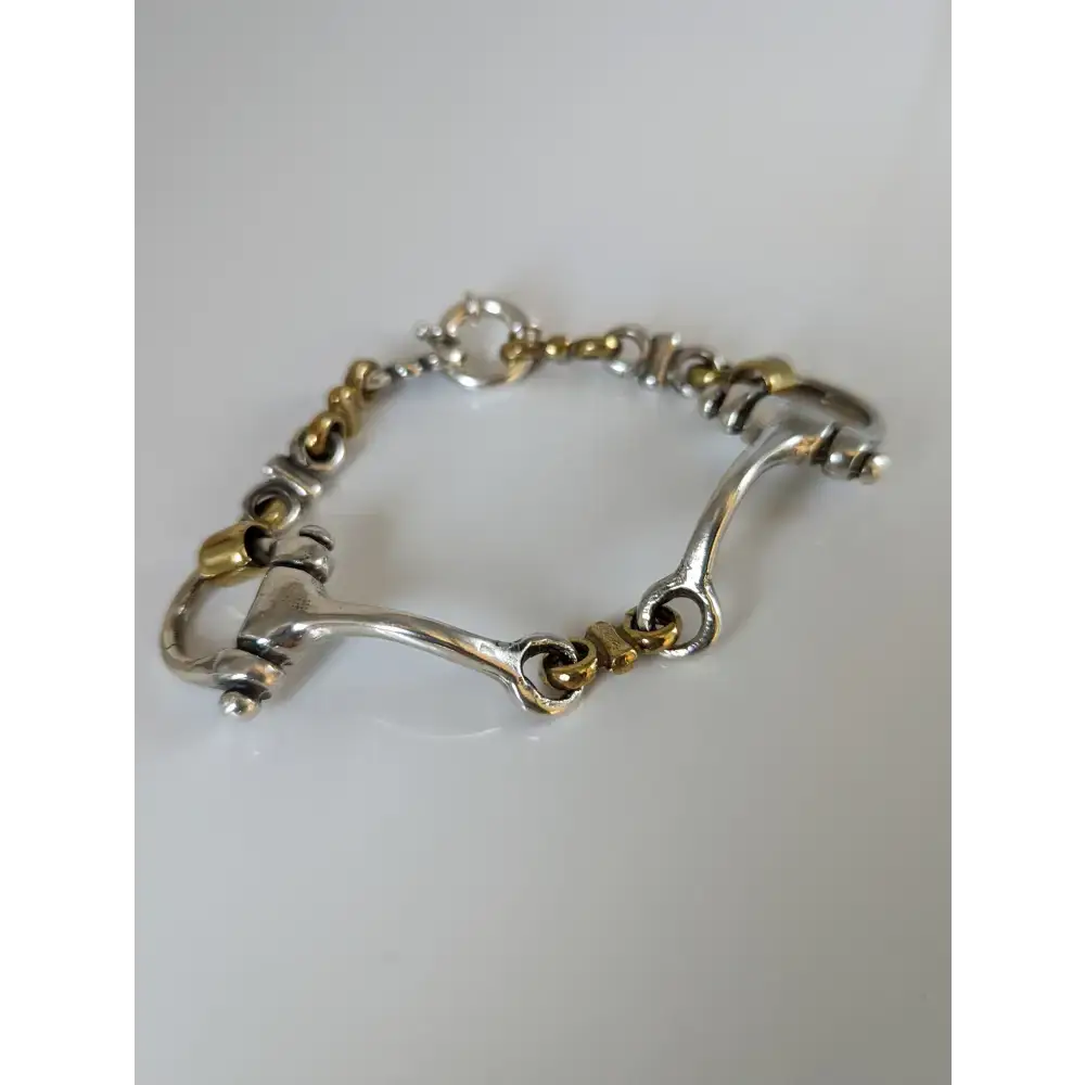 Silver Steed Large Two Tone Silver French Link Snaffle Bracelet Bracelets