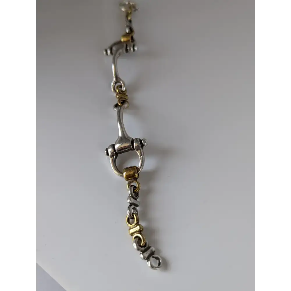 Silver Steed Large Two Tone Silver French Link Snaffle Bracelet Bracelets