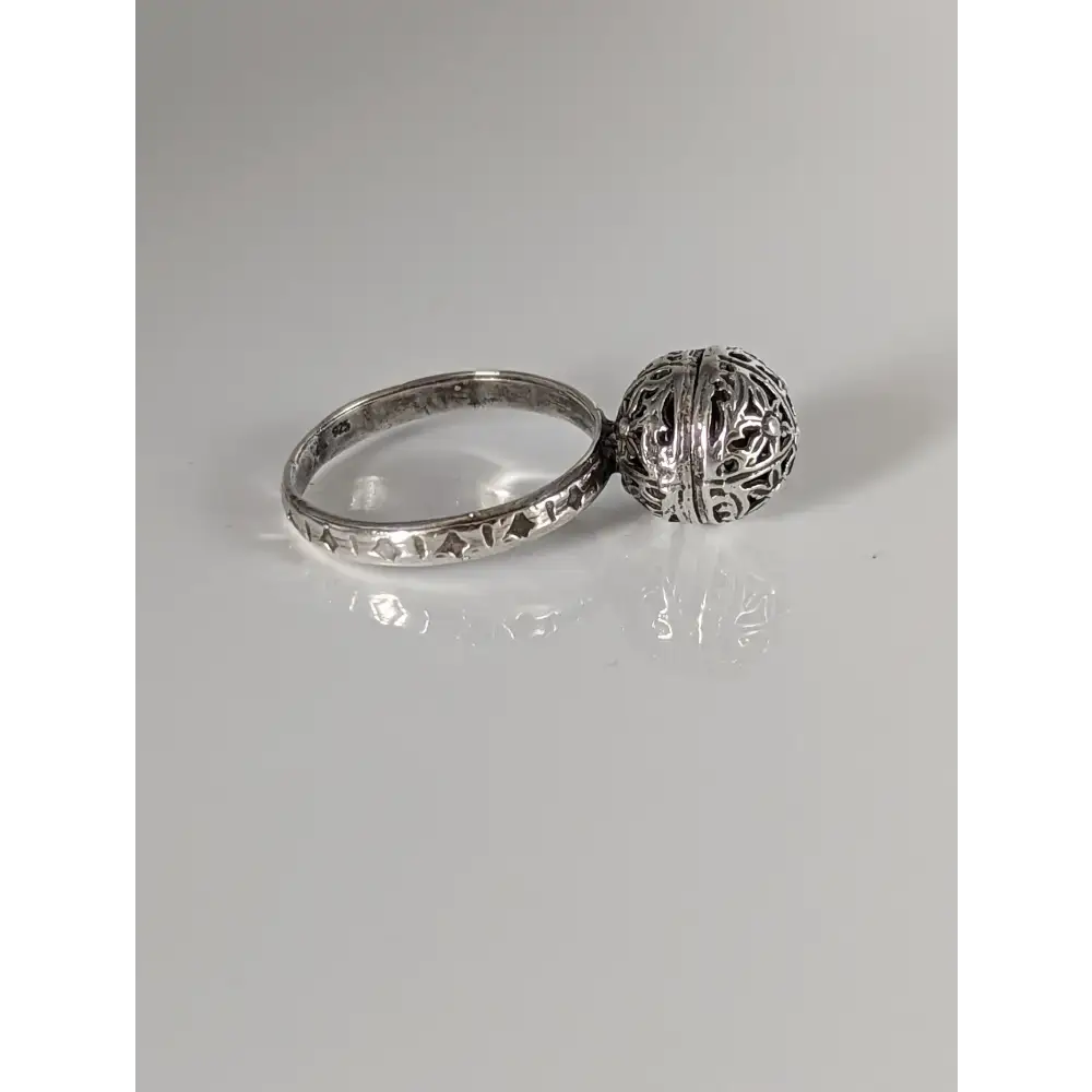 Silver Steed Large Unique Ball Handmade Silver Ring R Rings