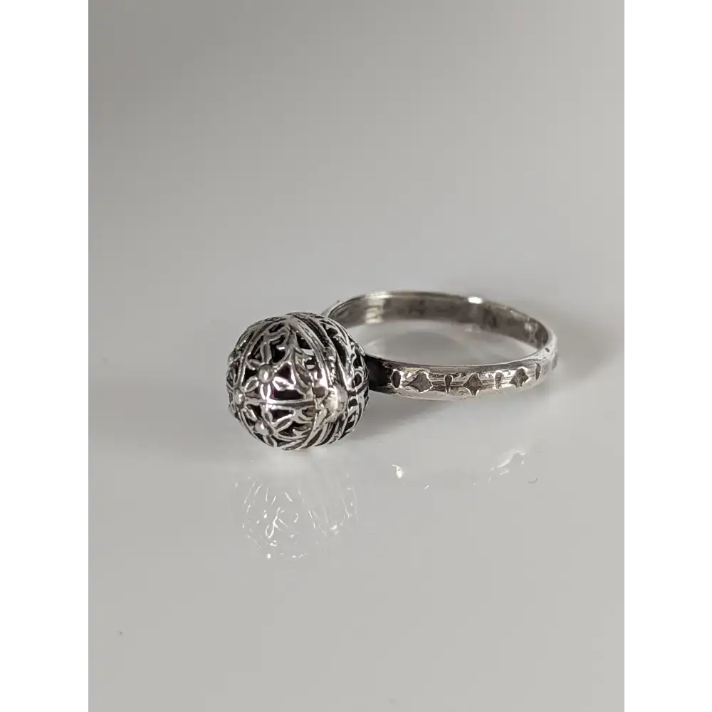 Silver Steed Large Unique Ball Handmade Silver Ring R Rings