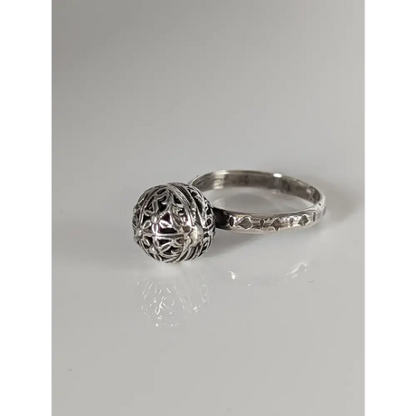 Silver Steed Large Unique Ball Handmade Silver Ring R Rings