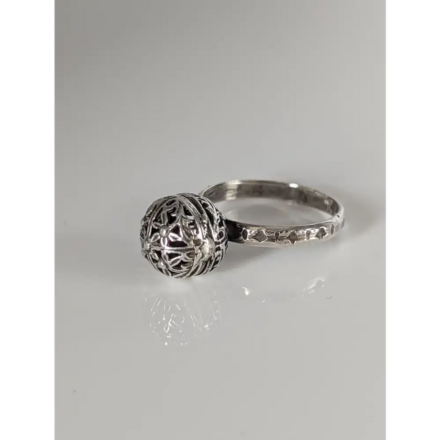 Silver Steed Large Unique Ball Handmade Silver Ring R Rings
