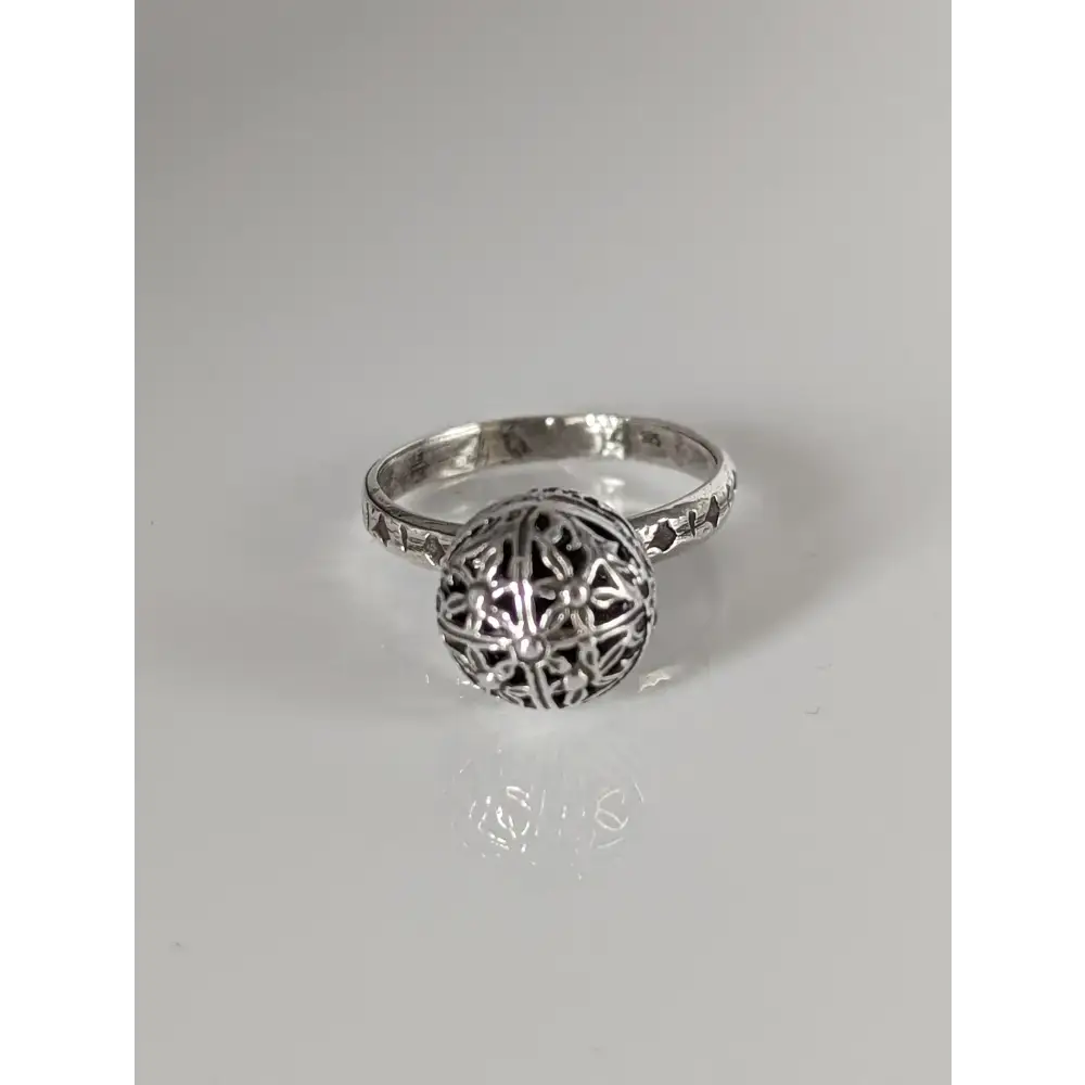 Silver Steed Large Unique Ball Handmade Silver Ring R Rings