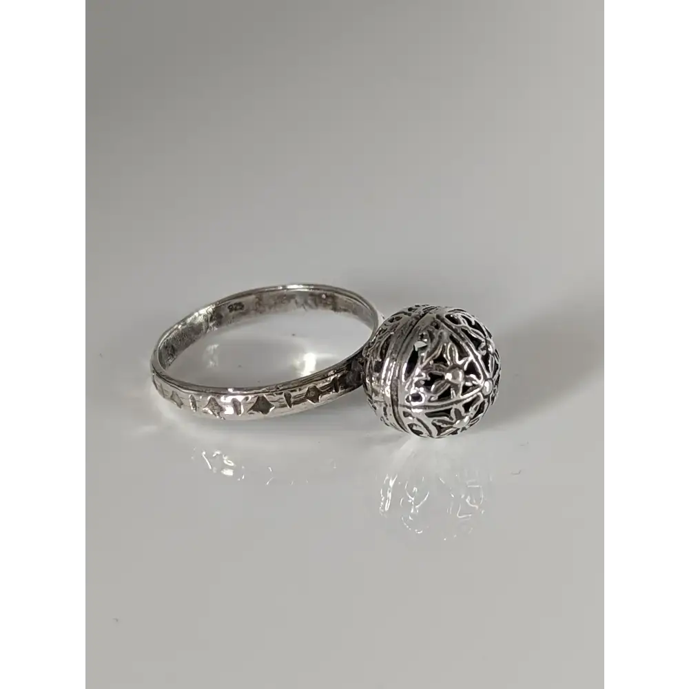 Silver Steed Large Unique Ball Handmade Silver Ring R Rings