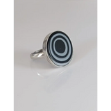 Silver Steed Large Unique Black and White Mass Silver Ring M Rings