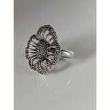 Silver Steed Large Unique Flower Handmade Silver Ring N Rings
