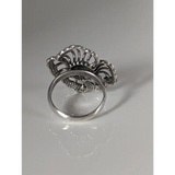 Silver Steed Large Unique Flower Handmade Silver Ring N Rings