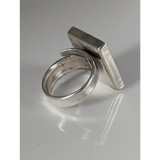 Silver Steed Large Unique Rose in a Frame Silver Ring Rings