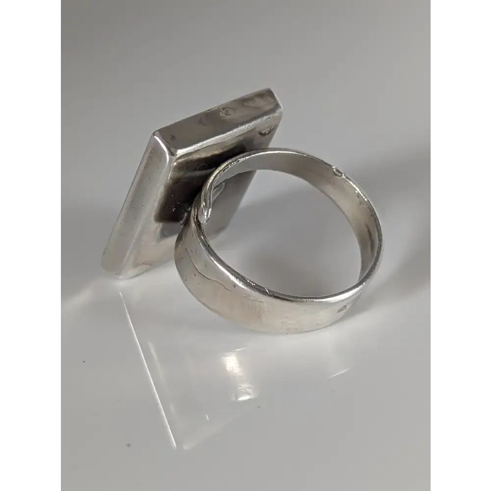 Silver Steed Large Unique Rose in a Frame Silver Ring Rings